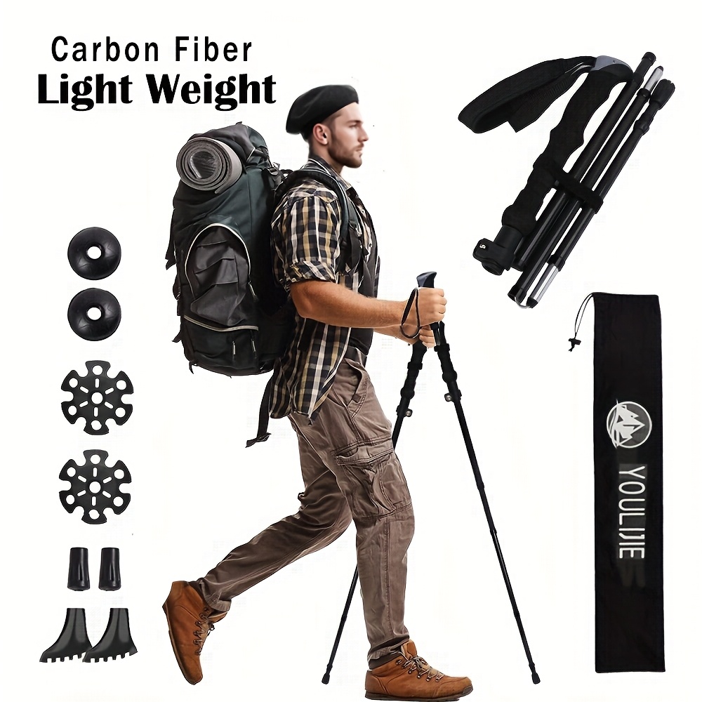 Trekking Pole Carbon - 2 Pack Lightweight 100% Carbon Fiber