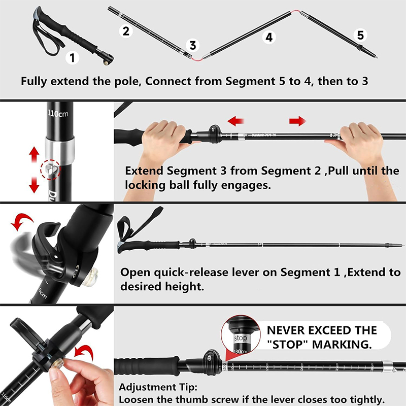 Ultralight Carbon Fiber Foldab - огляд і ціна Trekking Pole Carbon