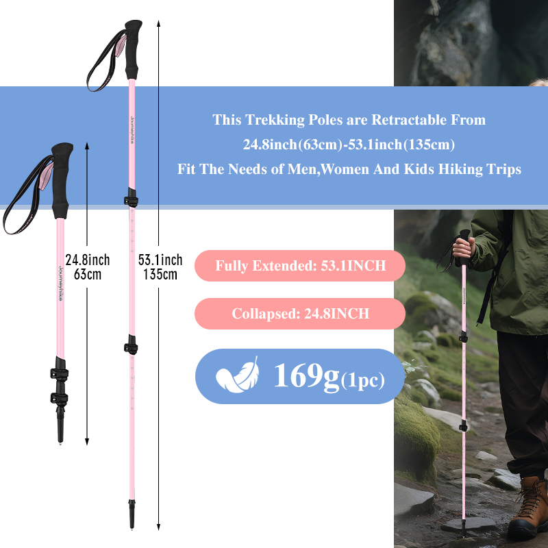 Pink Carbon Fiber Hiking Poles - огляд і ціна Trekking Pole Carbon
