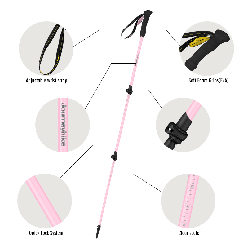 Pink Carbon Fiber Hiking Poles - огляд і ціна Trekking Pole Carbon