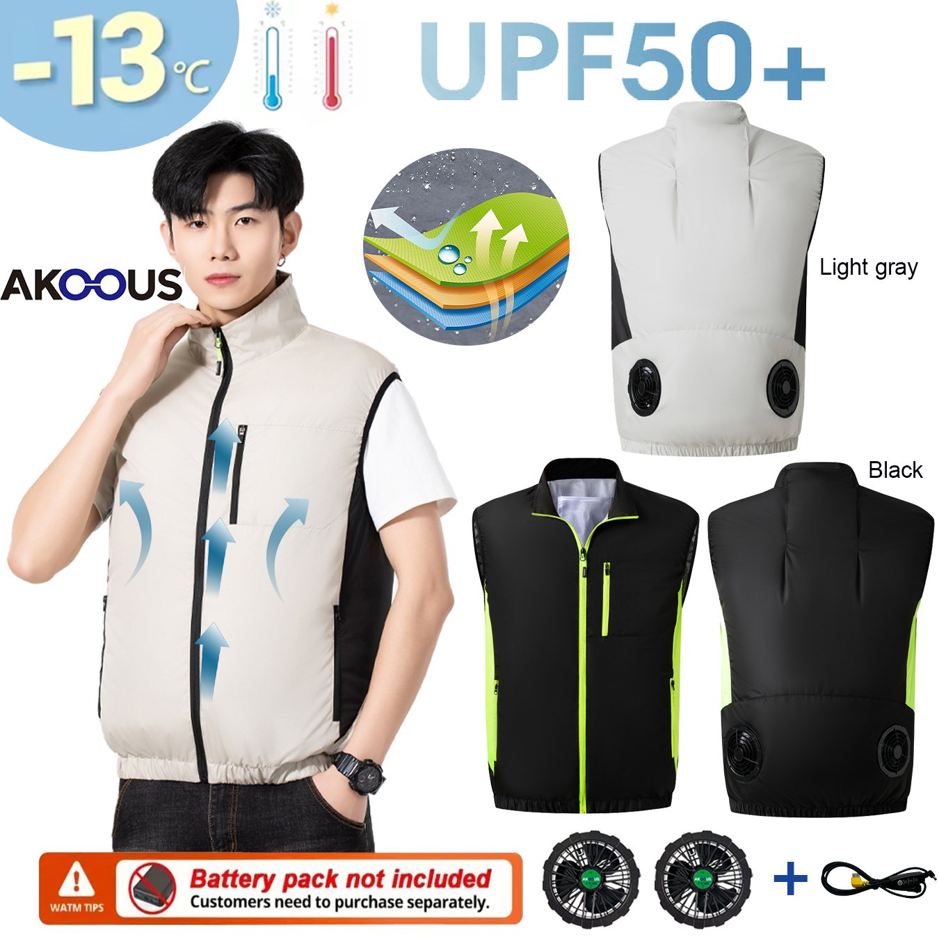 12V 5V USB Cooling 4 Fans Vest - огляд і ціна Outdoor Adventure Clothing